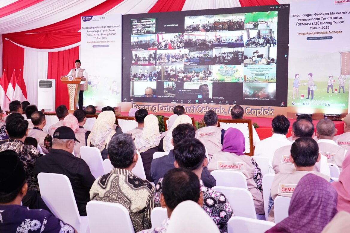 Menteri Nusron Saksikan Pencanangan GEMAPATAS Serentak di 23 Kabupaten/Kota