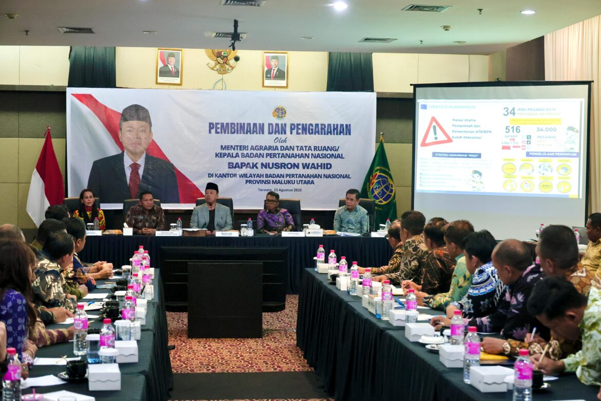 Pembinaan di Kanwil BPN Provinsi Maluku Utara, Menteri Nusron: Tugas Saya sebagai Menteri adalah Memberikan Kepastian dan Harapan