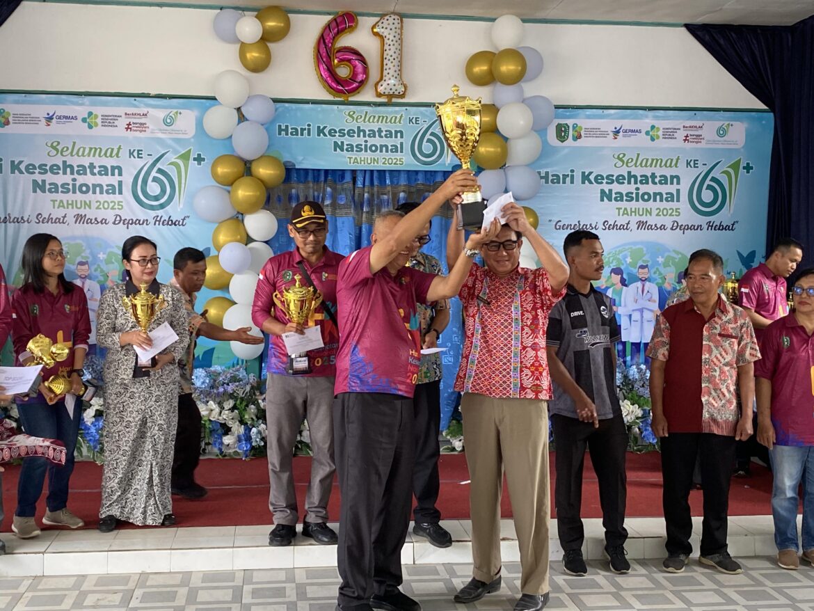 Kantor Pertanahan Kabupaten Bengkayang Raih Juara 1 Lomba Voli Antar OPD pada Peringatan Hari Puncak Kesehatan Nasional ke-61