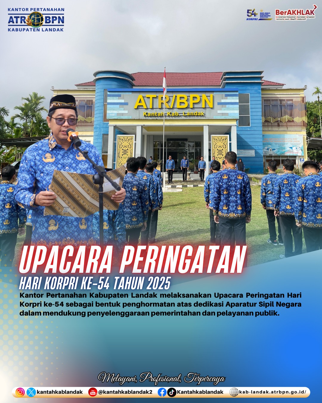Kantor Pertanahan Kabupaten Landak Peringati Hari KORPRI ke-54