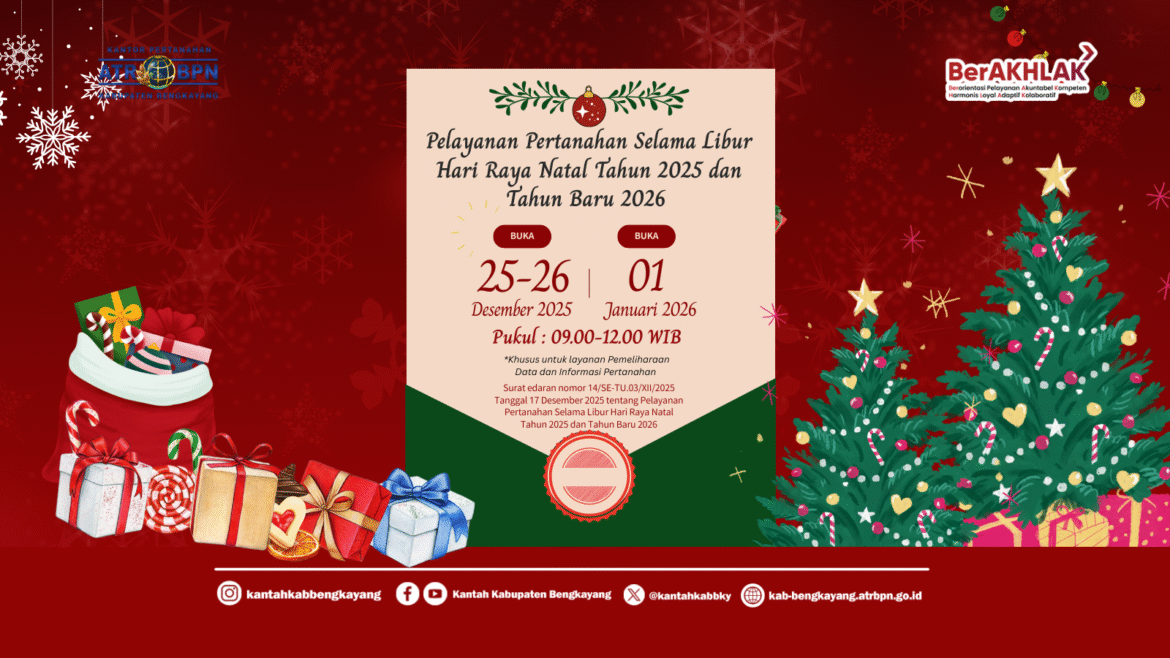 Kantor Pertanahan Bengkayang Tetap Buka Layanan Selama Libur Natal dan Tahun Baru