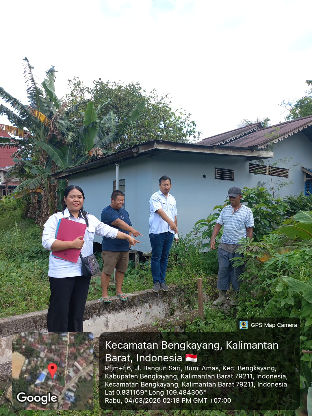 Pemeriksaan Lapang Penetapan Hak Atas Tanah Dilaksanakan di Desa Bani Amas, Jalan Bangunsari
