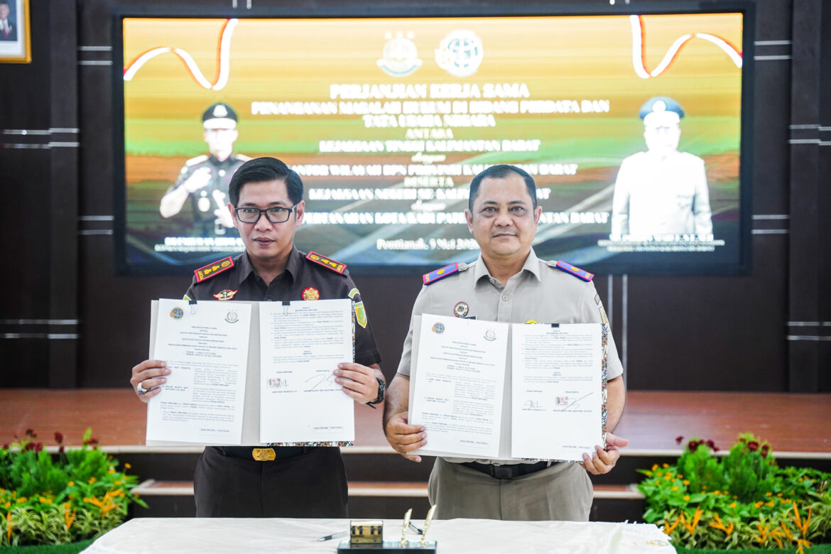 Kantor Pertanahan Kabupaten Bengkayang dan Kejaksaan Negeri Bengkayang Teken Perjanjian Kerja Sama Bidang Hukum