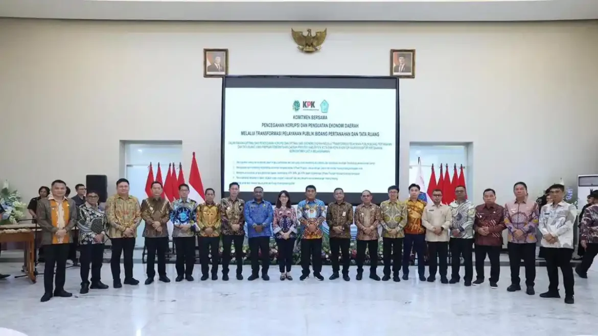 Di Hadapan Gubernur Sulut YSK, Wabup Minut Kevin Lotulung Teken Komitmen dengan KPK dan ATR/BPN